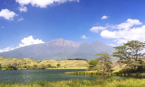 Mount Meru from Arusha National Park